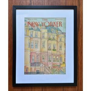 Framed 1984 The New Yorker Magazine May 14 Iris Van Rynbach City Brownstones